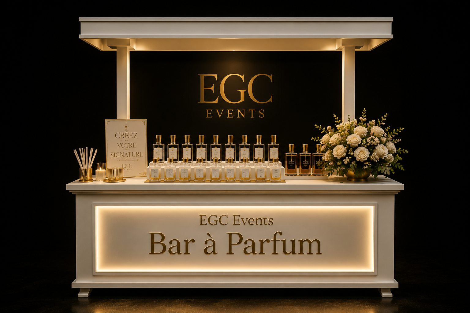 Bar à parfum EGC Events photographié en studio